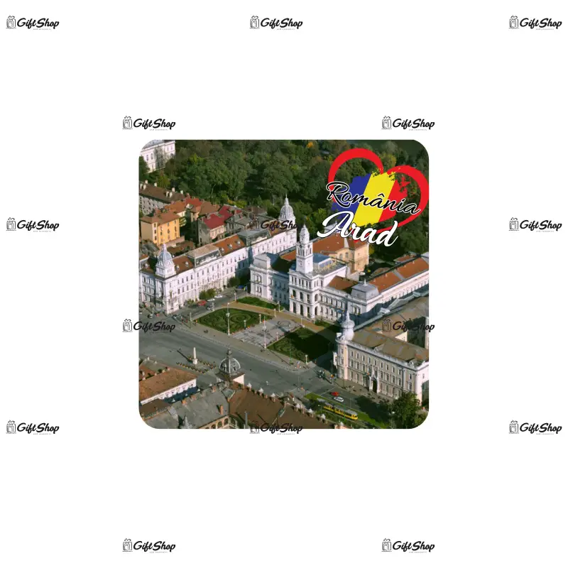 Arad romania, set 6 suporti coster din lemn, model c